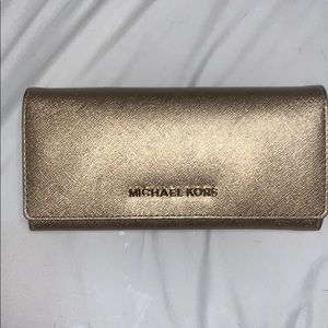 MK gold shimmer wallet